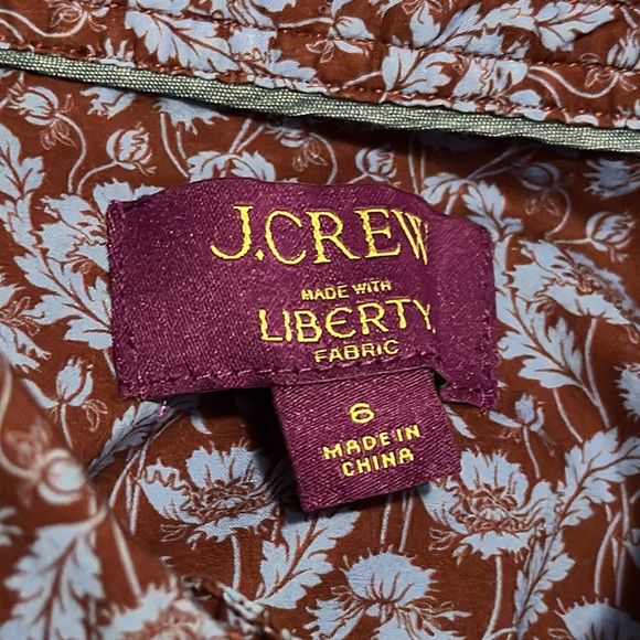 J Crew “Made with Liberty” Fabric Button Up Blouse-100% Cotton-6-Like New-Purple - Picture 10 of 16